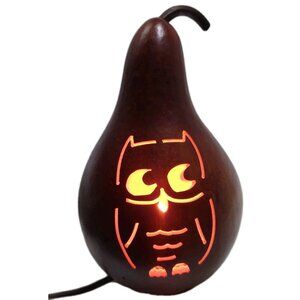 Carving Gourd Owl Light Sculpture Decoration
